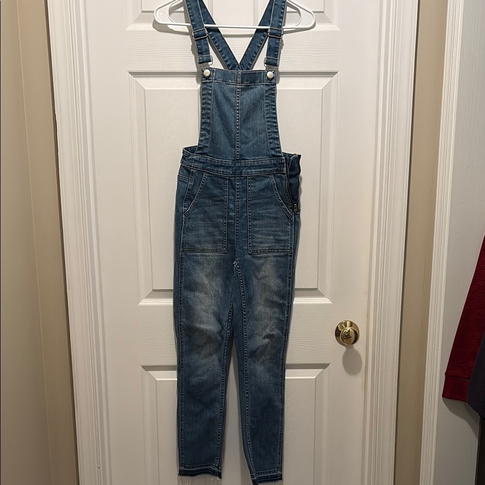 Madewell Blue Skinny Denim Jumpsuit